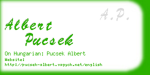 albert pucsek business card